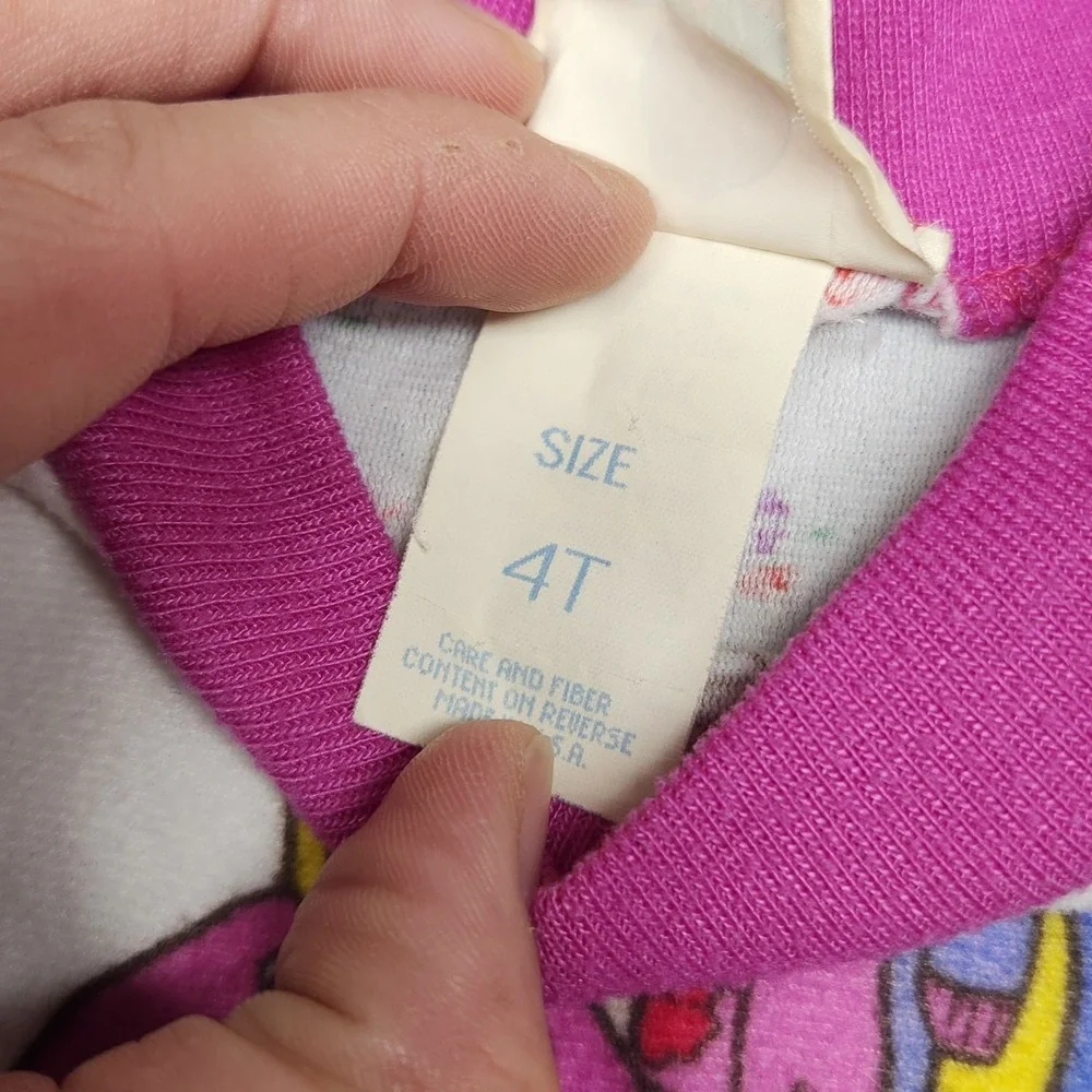 Barney Baby Bop Vintage 1992 Lyons Toddler Girls Sleepwear Pajama PJ Set 4T